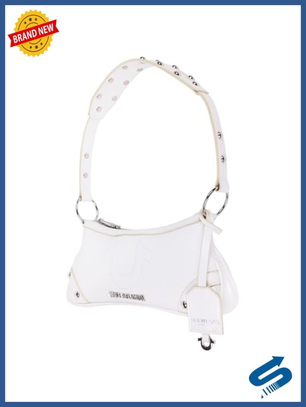 Mini Shoulder Bag with Gold Hardware and Zip-Top Closure